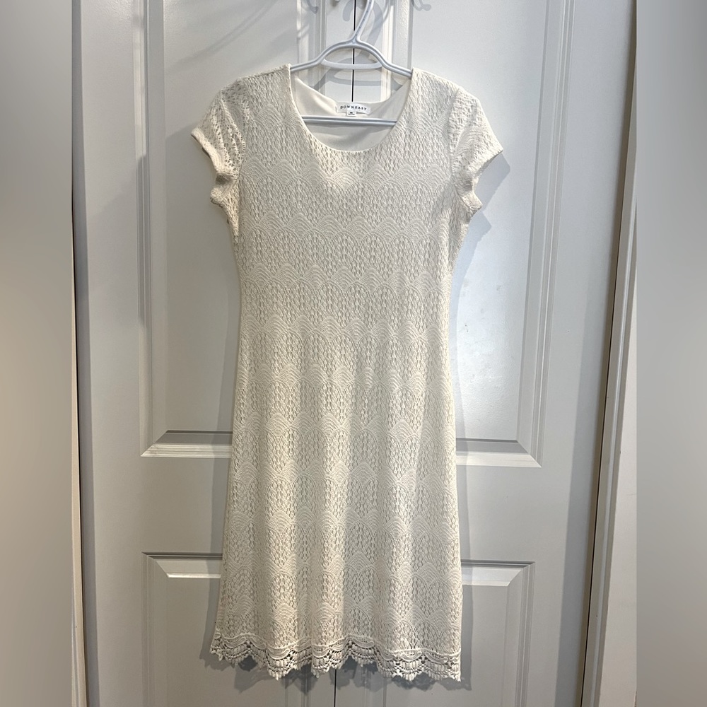 Downeast White Lace Dress Size M